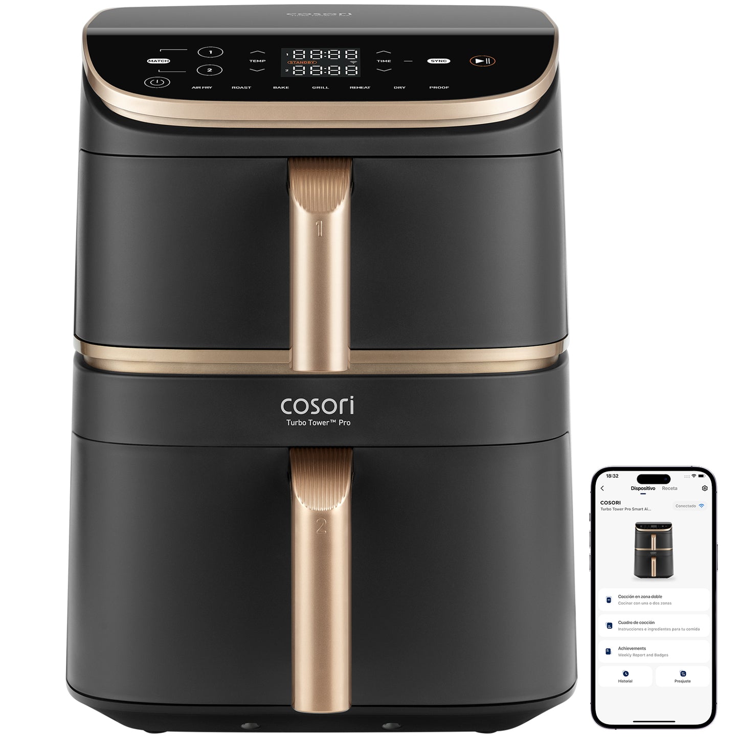 Cosori Freidora de aire Turbo Tower™ Pro 10.8L Smart Air Fryer