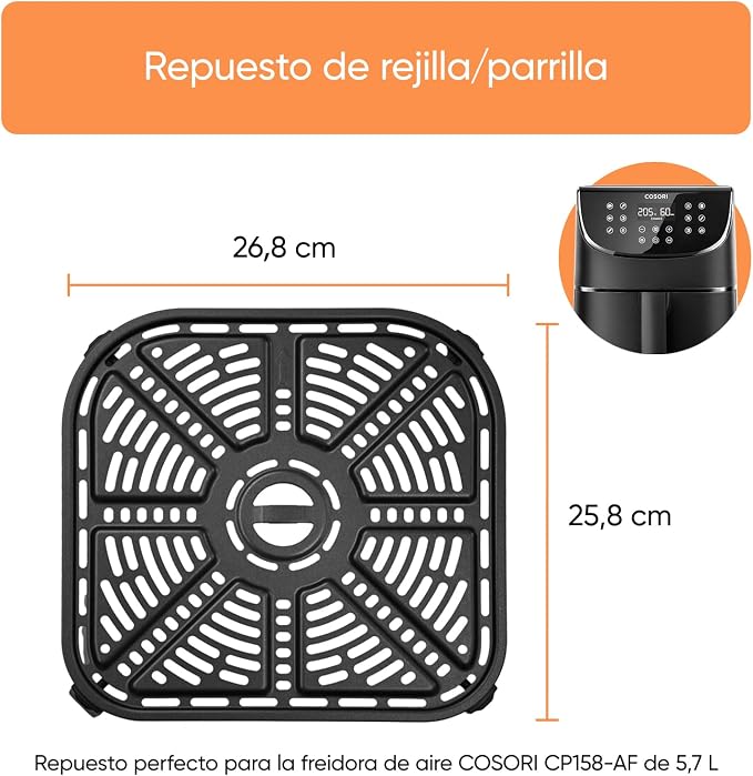 COSORI Parrilla y Plato Freidora de Aire CP158-AF 5,7L