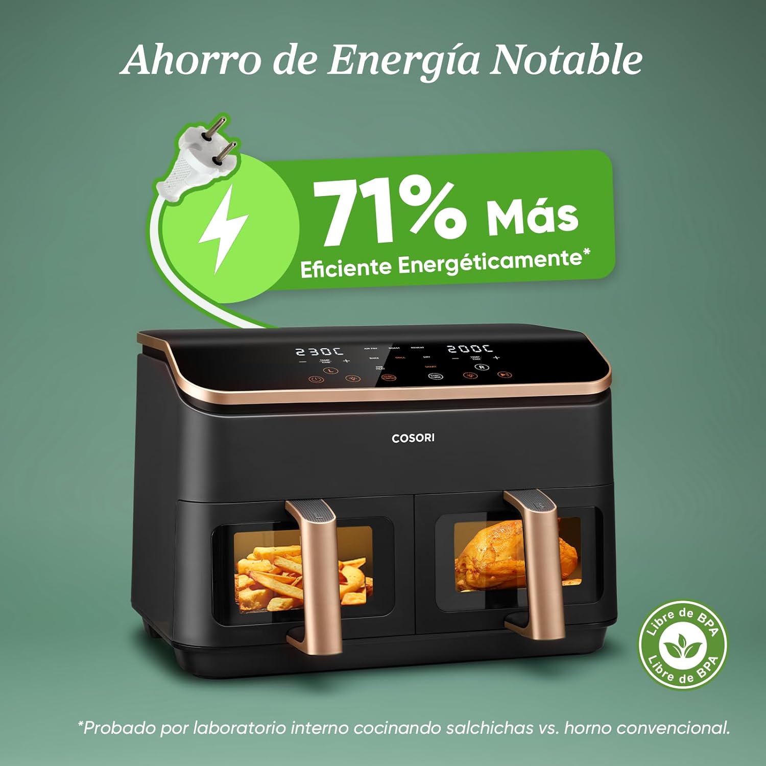 Cosori Freidora de Aire Grande con Doble Cesta 8,5L Air Fryer