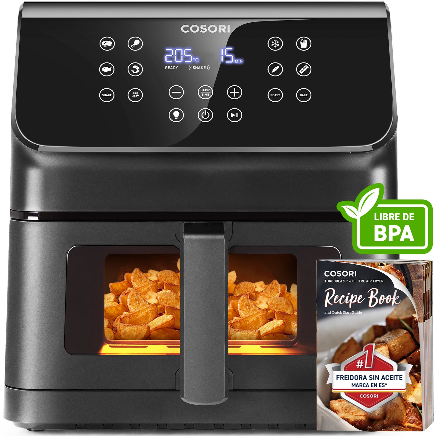 Cosori Freidora de Aire Práctica 6,2L con Ventana Air Fryer