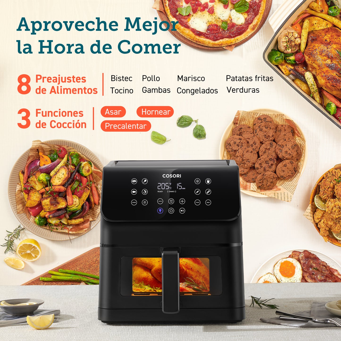 Cosori Freidora de Aire Práctica 6,2L con Ventana Air Fryer