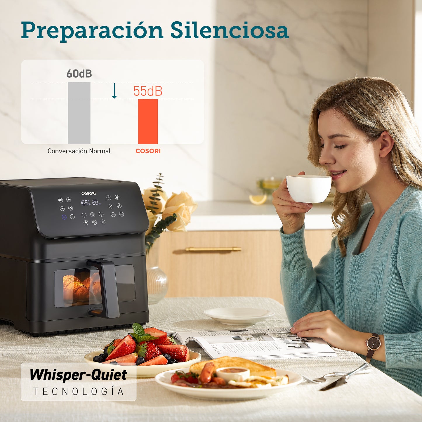 Cosori Freidora de Aire Práctica 6,2L con Ventana Air Fryer