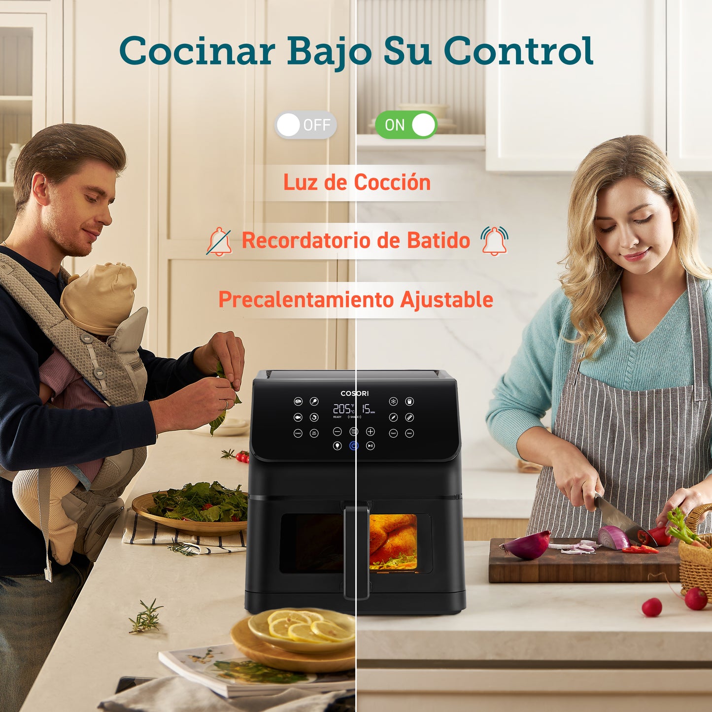 Cosori Freidora de Aire Práctica 6,2L con Ventana Air Fryer