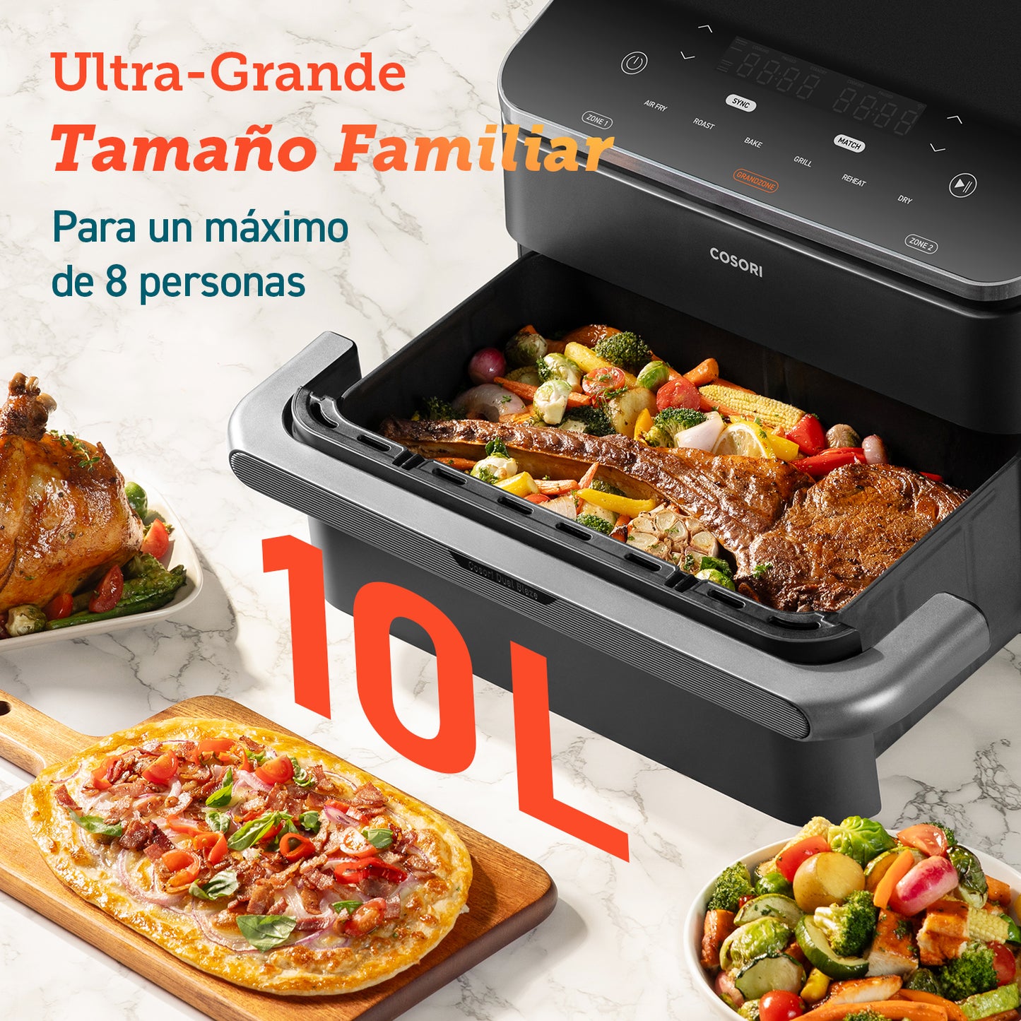 COSORI Freidora de Aire Dual Blaze TwinFry 10L Air Fryer