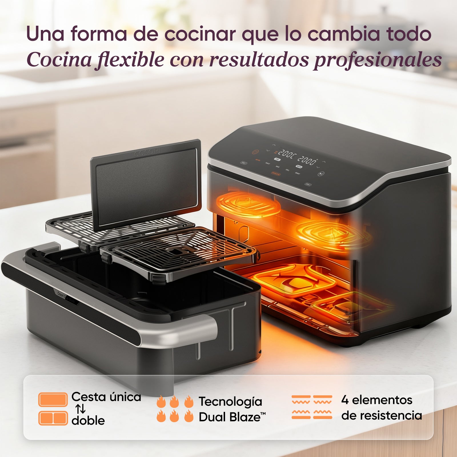 COSORI Freidora de Aire Dual Blaze TwinFry 10L Air Fryer