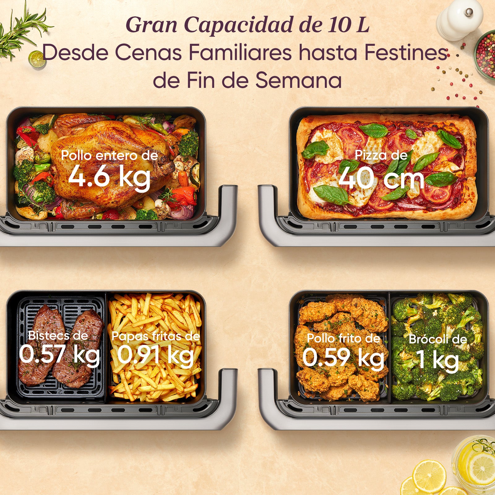 COSORI Freidora de Aire Dual Blaze TwinFry 10L Air Fryer