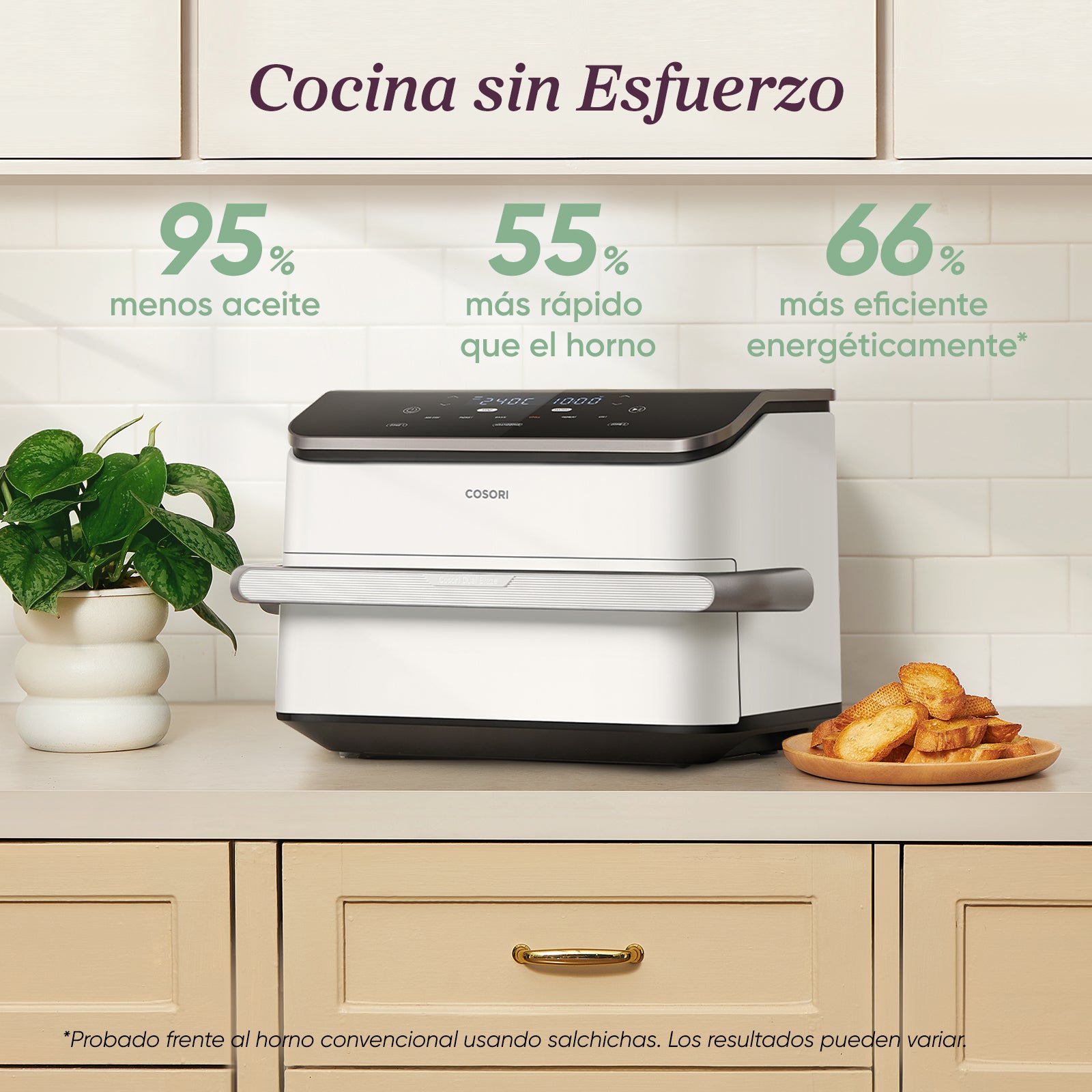 Cosori Freidora de Aire Dual Blaze TwinFry 10 L-Air Fryer Blanca