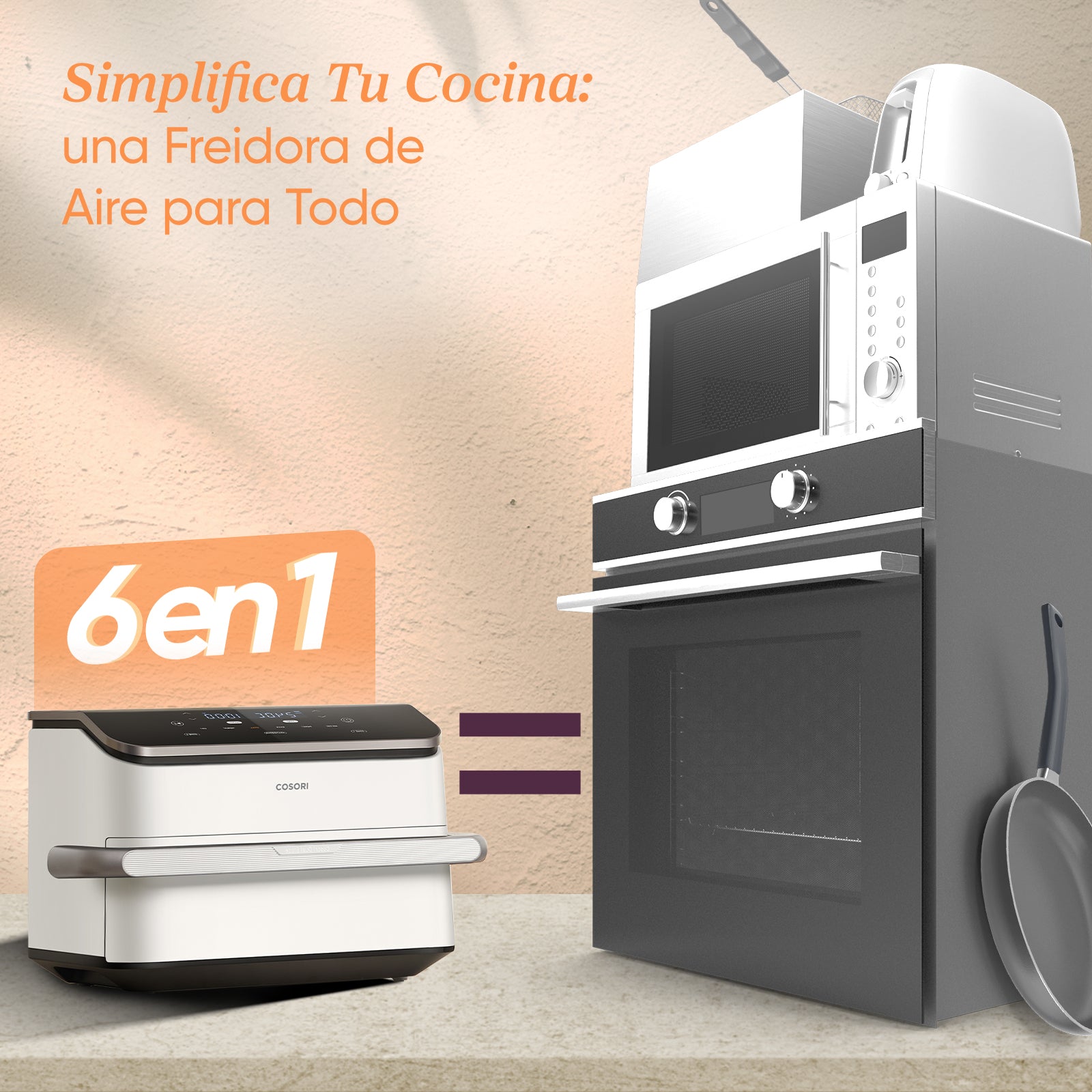 Cosori Freidora de Aire Dual Blaze TwinFry 10 L-Air Fryer Blanca