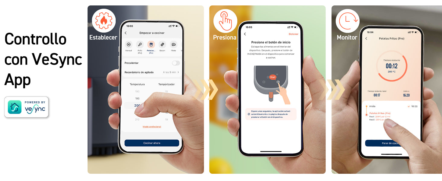 1.Establecer 2.Presiona 3.Monitor