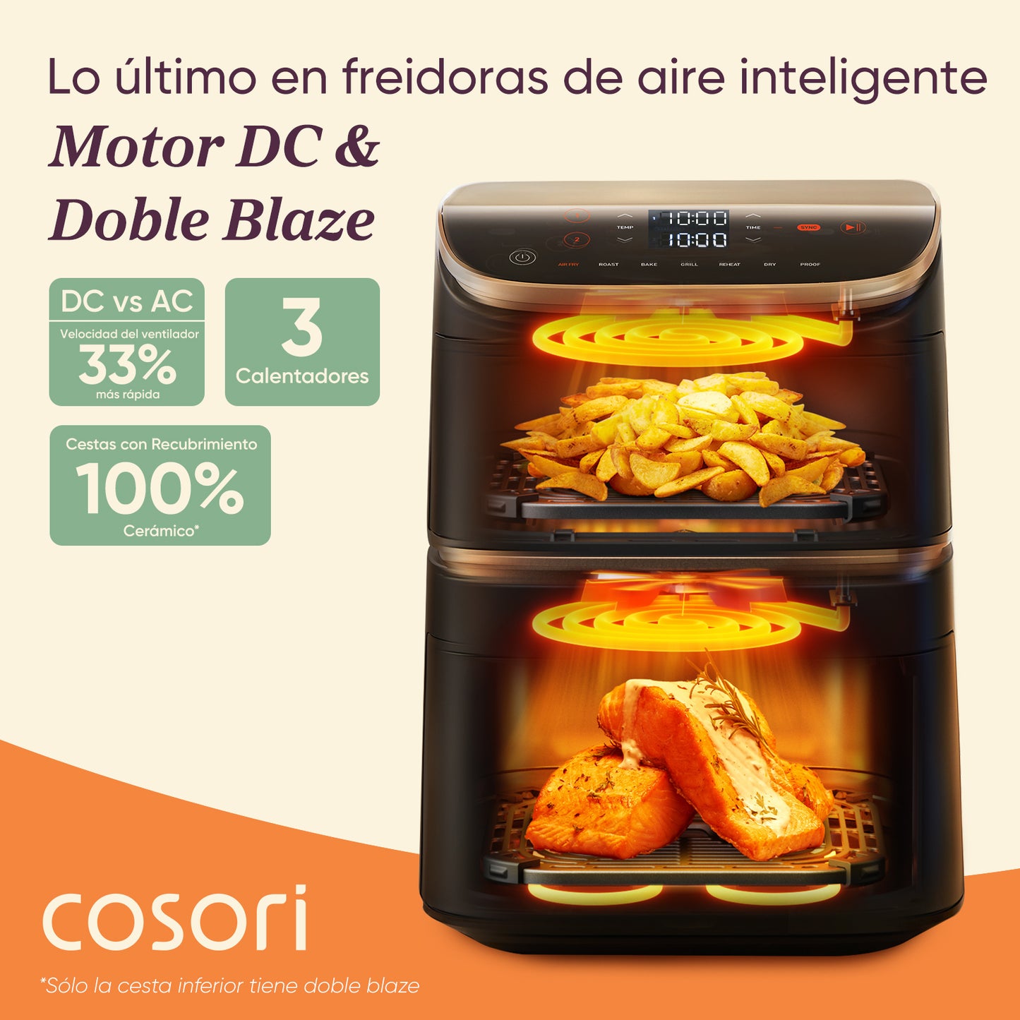 Cosori Freidora de aire Turbo Tower™ Pro 10.8L Smart Air Fryer