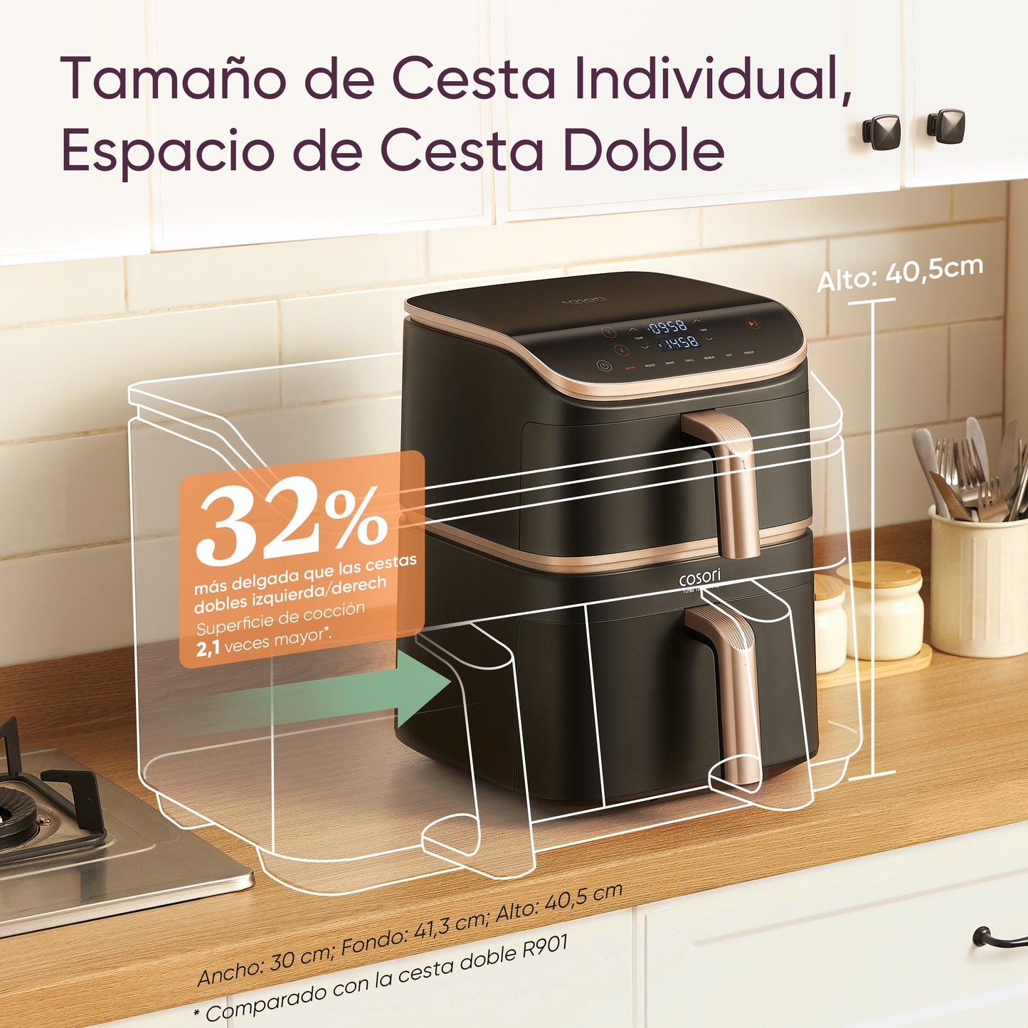 Cosori Freidora de aire Turbo Tower™ Pro 10.8L Smart Air Fryer