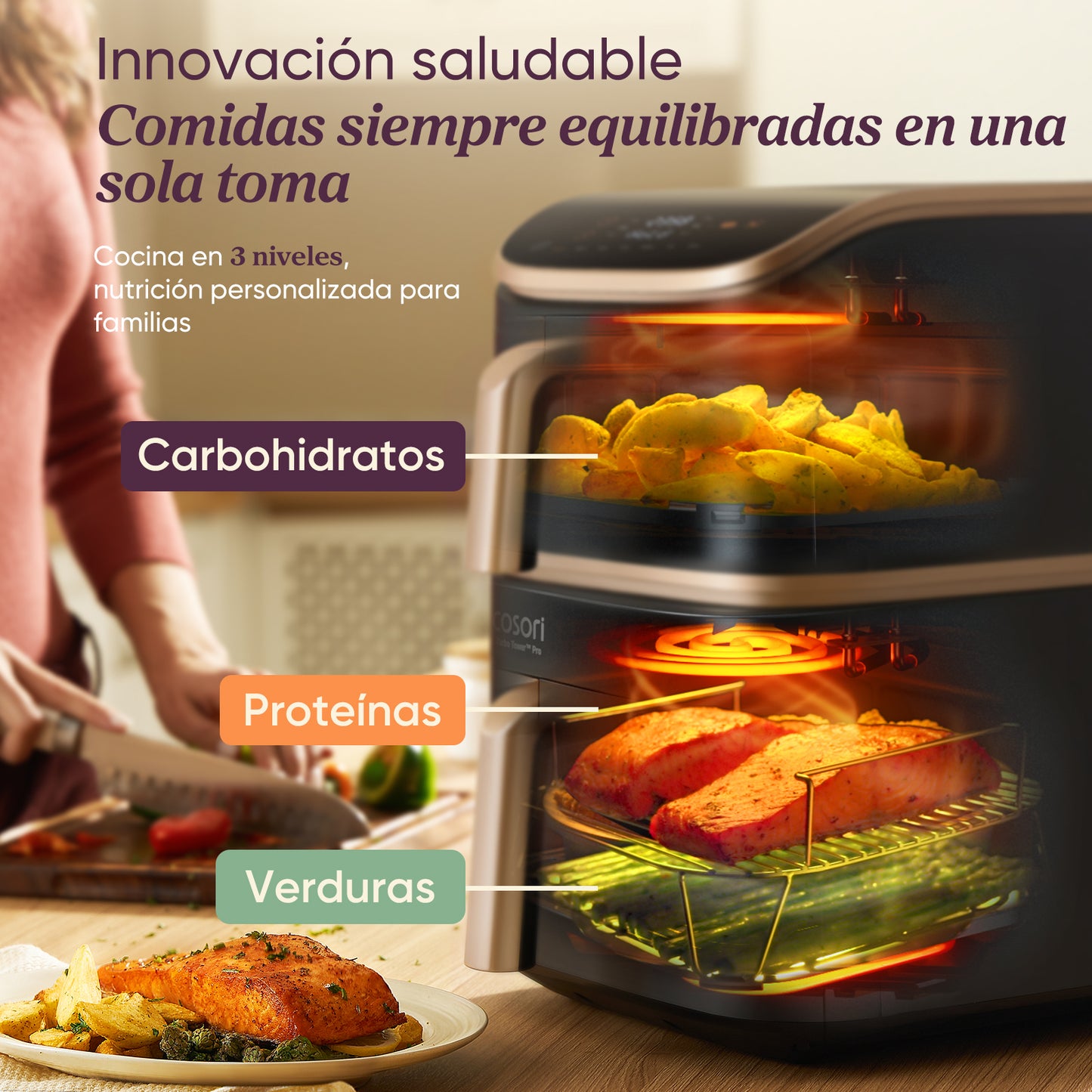 Cosori Freidora de aire Turbo Tower™ Pro 10.8L Smart Air Fryer