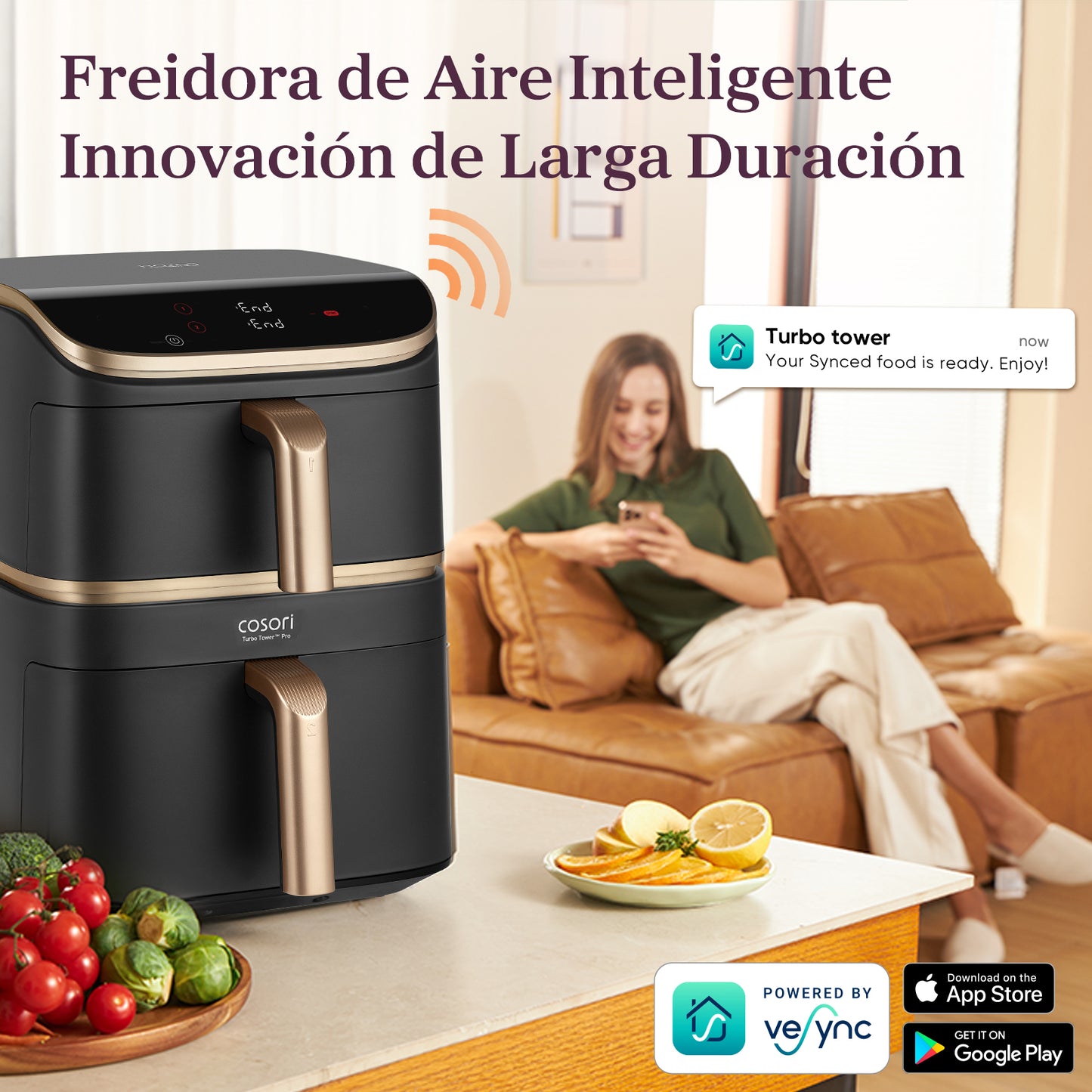 Cosori Freidora de aire Turbo Tower™ Pro 10.8L Smart Air Fryer