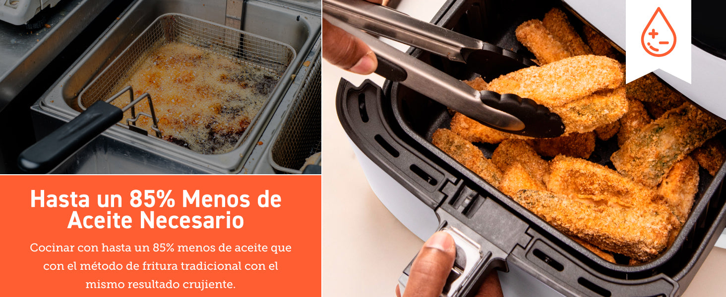  COSORI Freidora de aire de 5.8 cuartos de galón negra con cesta  de freír extra para cocinar de espalda con espalda, antiadherente, apta  para lavavajillas : Hogar y Cocina