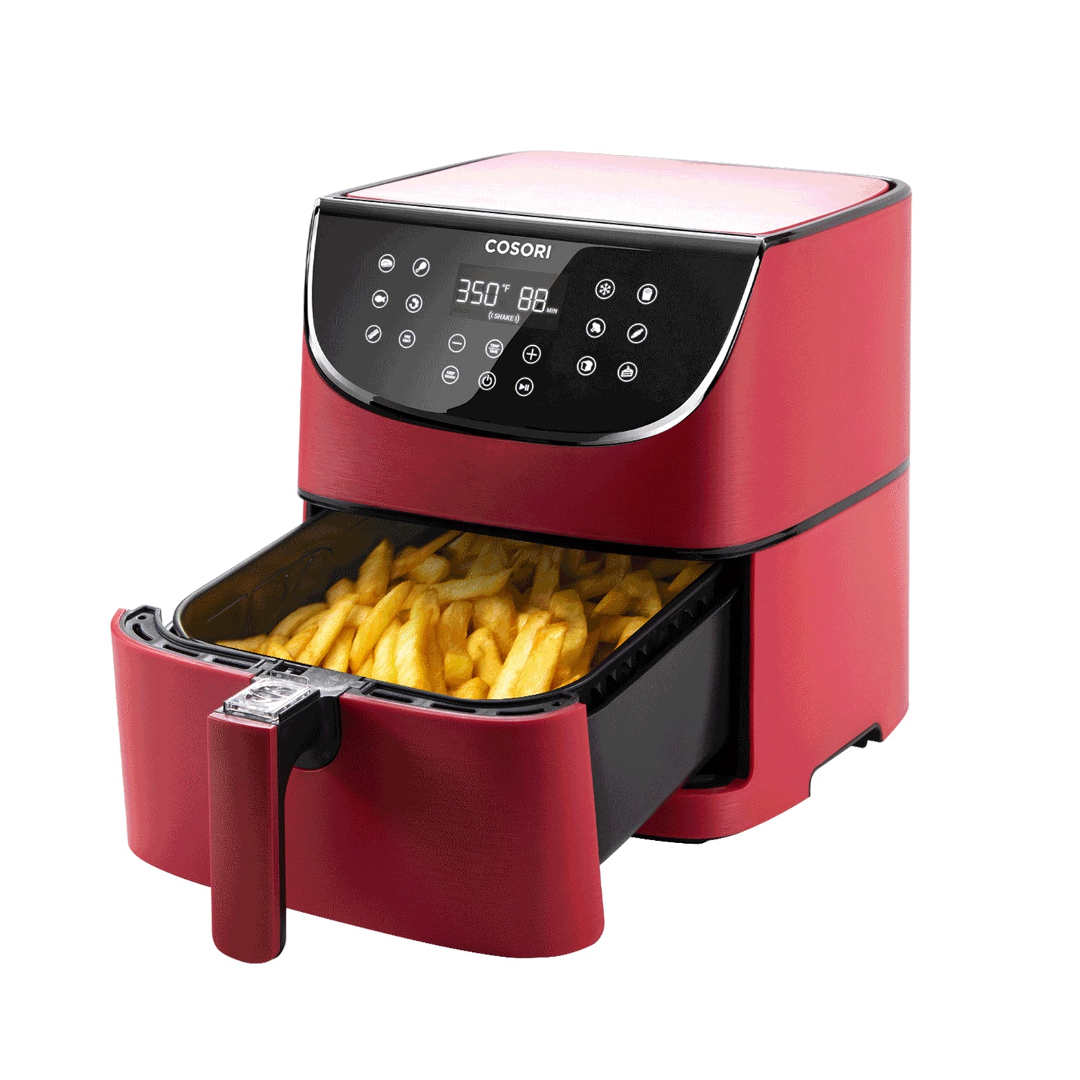 Freidora de aire COSORI roja con cesta extraíble para cocinar fácilmente