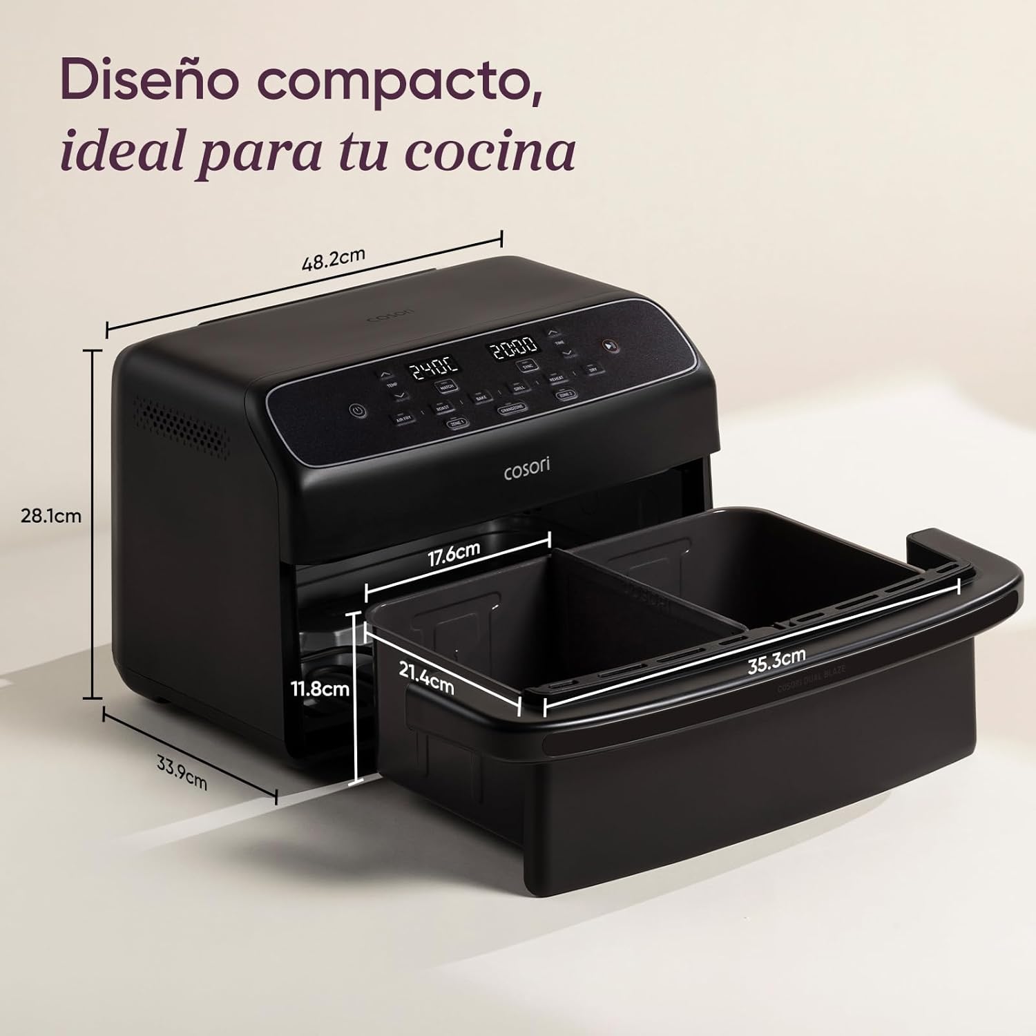 Cosori Air Fryer Dual Blaze Twinfry Compacto 8,6 Litros