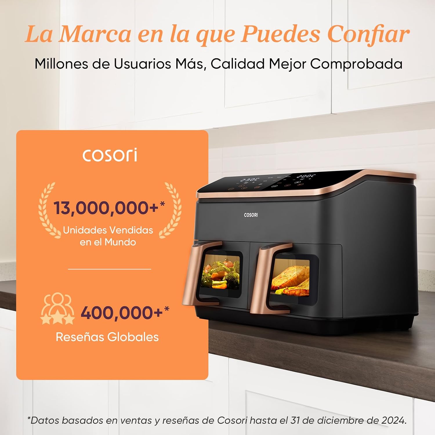 Cosori Freidora de Aire Grande con Doble Cesta 8,5L Air Fryer