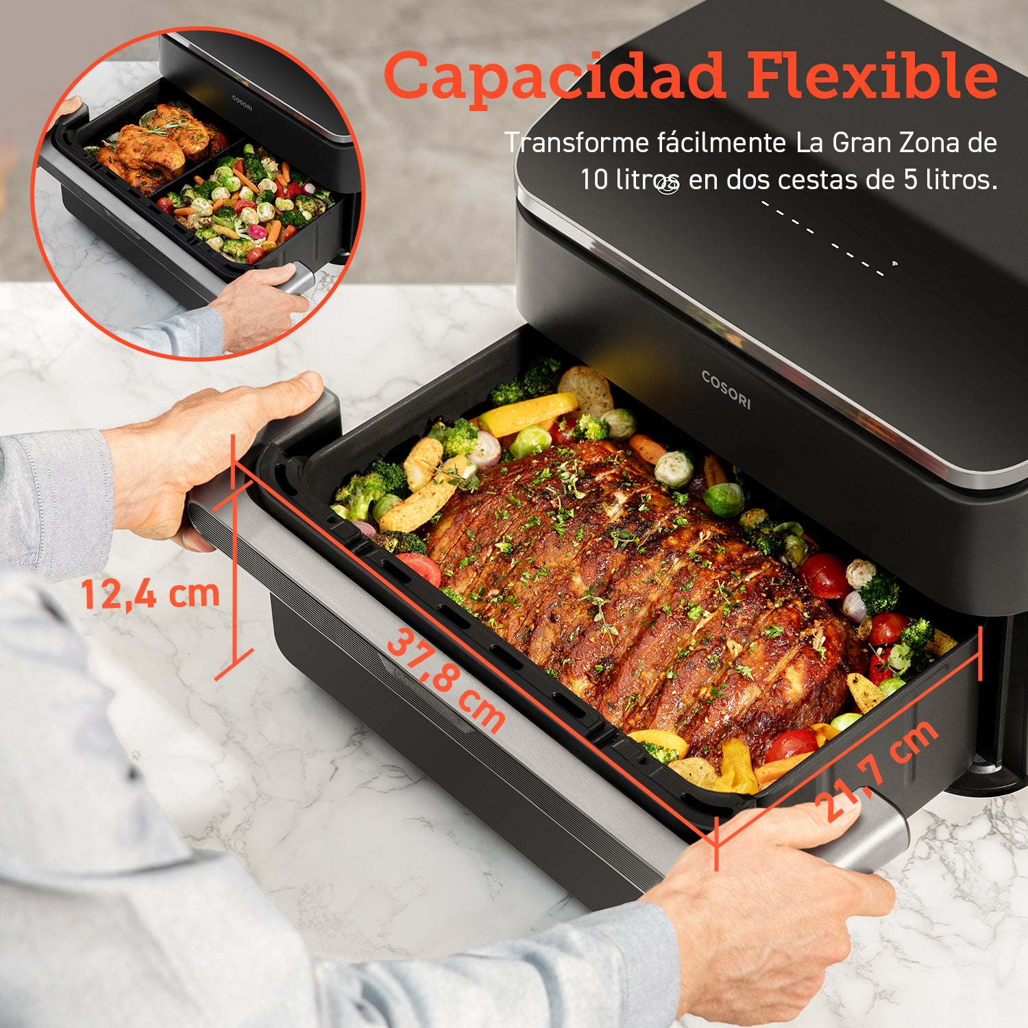 Paraschizzi Magnetico Cosori - 2 Pezzi Per Friggitrici Aria 8.5L E 10L, Acciaio Inox, Antischizzi - Foto 12