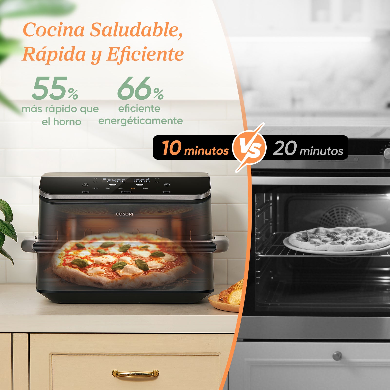 COSORI Freidora de Aire Dual Blaze TwinFry 10L Air Fryer