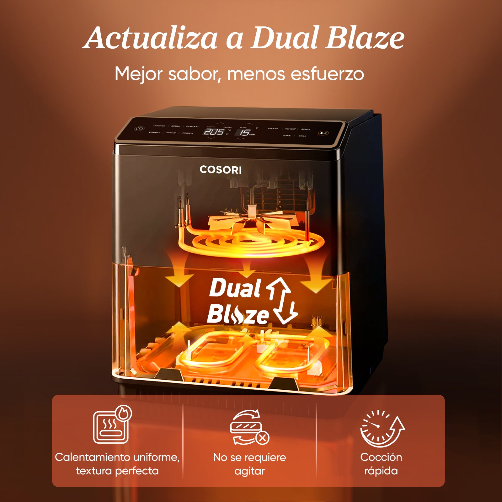 Cosori-Freidora sin Aceite-6,4 Litros-Dual Blaze