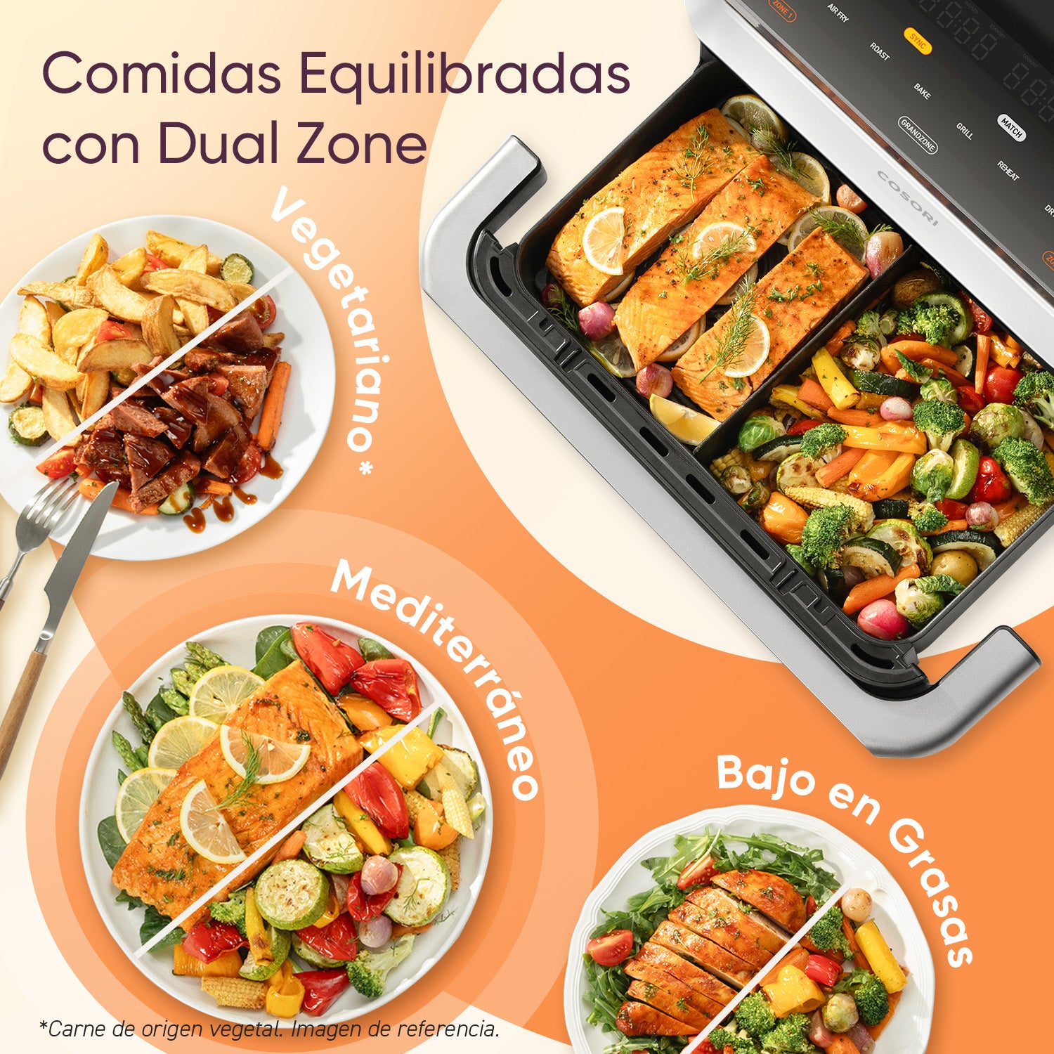 Cosori Freidora de Aire Dual Blaze TwinFry 10 L-Air Fryer Blanca