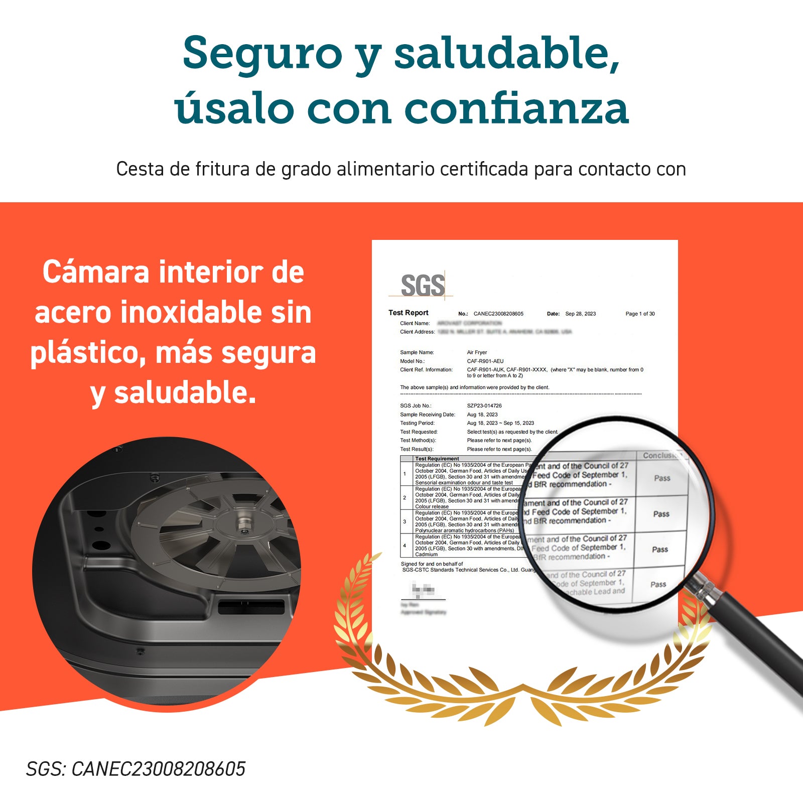 Freidora de aire COSORI fabricada con materiales seguros para una cocina más saludable