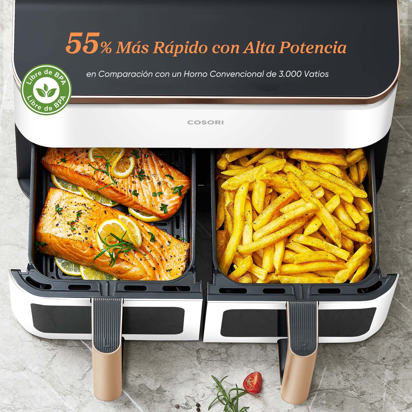 Cosori Freidora de Aire Grande con Doble Cesta 8,5L Air Fryer