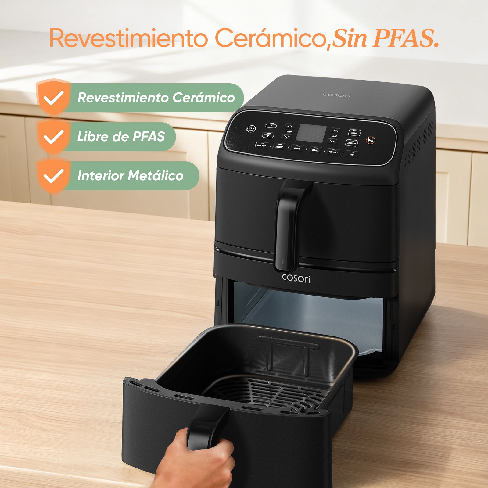 Cosori Freidora de aire Turbo Tower Compacto 8,6 Litros