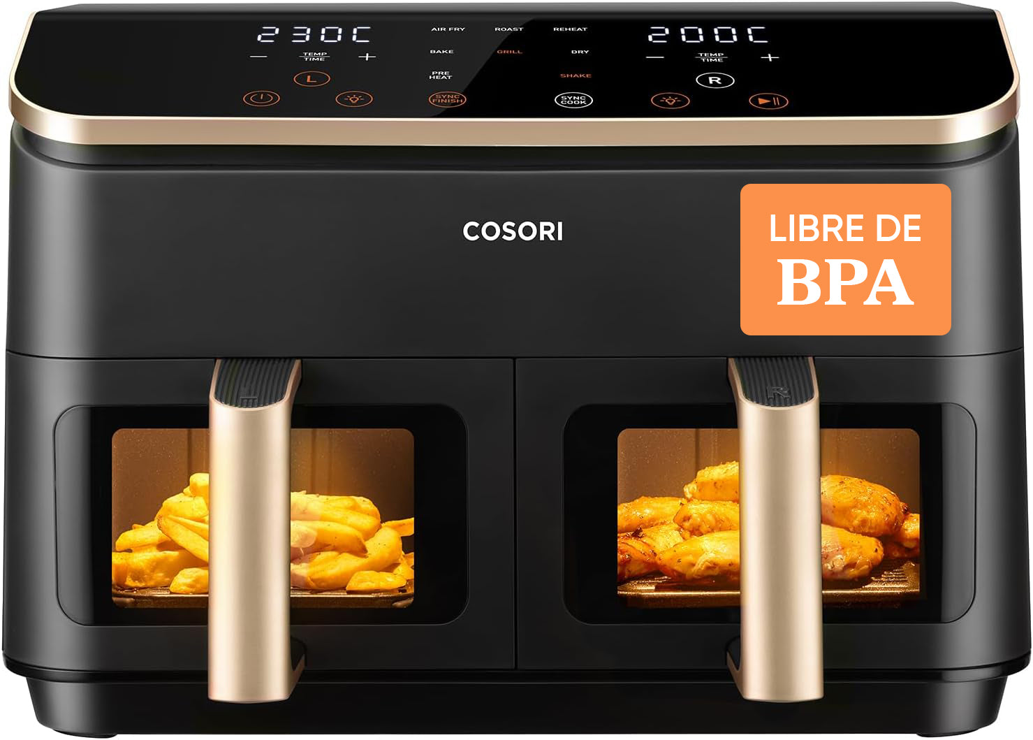 Cosori Freidora de Aire Grande con Doble Cesta 8,5L Air Fryer